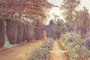 Ernest Arthur Rowe The Gardens at Campsea Ashe.Watercolur (mk46) Sweden oil painting artist